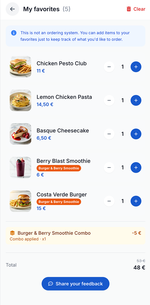 Menu Digitable affiché sur un téléphone